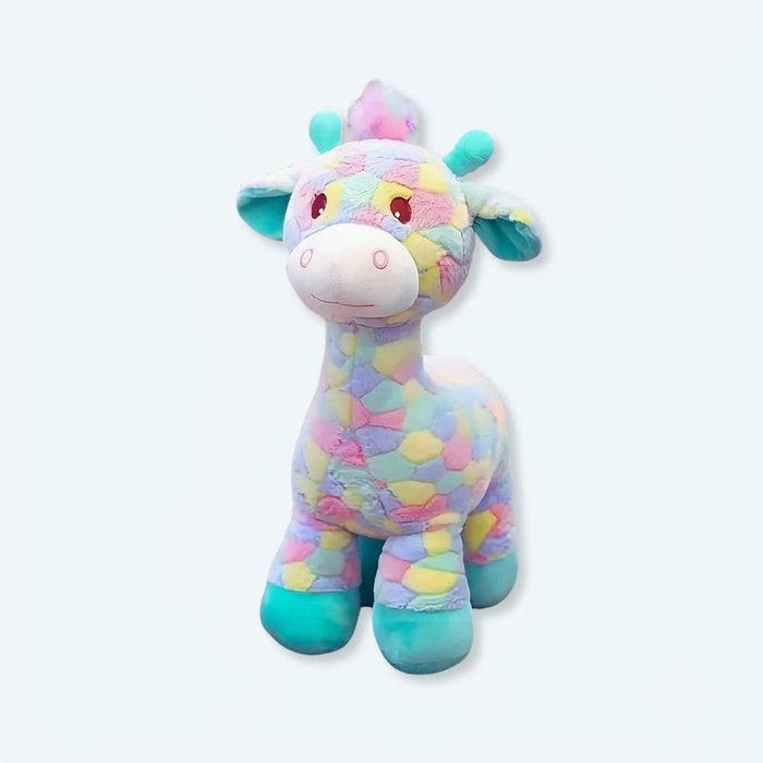 Peluche girafe arc-en-ciel