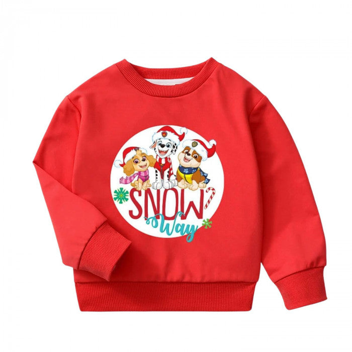 Pull Pat Patrouille Stella Marcus et Ruben fetent Noel rouge